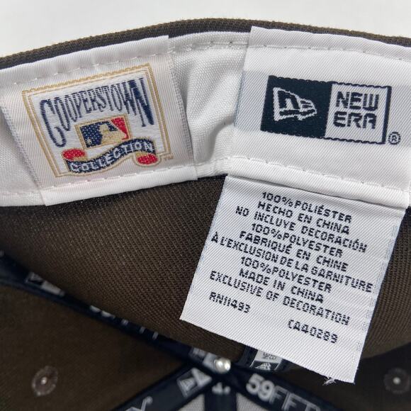 New Era San Diego Padress Stadium Peach Brim Fitted Hat Size 7 5/8 - Picture 6 of 8